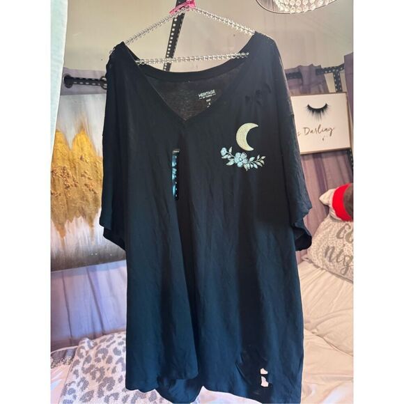 Torrid 5 plus size Palmistry Relax Fit Heritage Jersey Distressed Tee shirt top - Picture 3 of 9